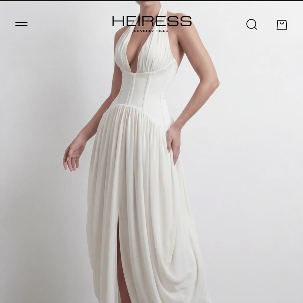 Heiress Beverly Hills Ivory Halter Corset Gown